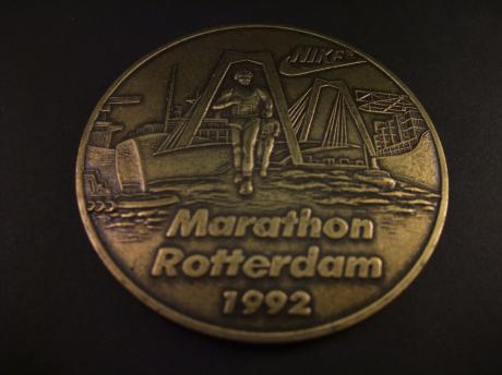 Marathon Rotterdam 1992 (winnaar Mexicaan Salvador Garcia) deelname penning